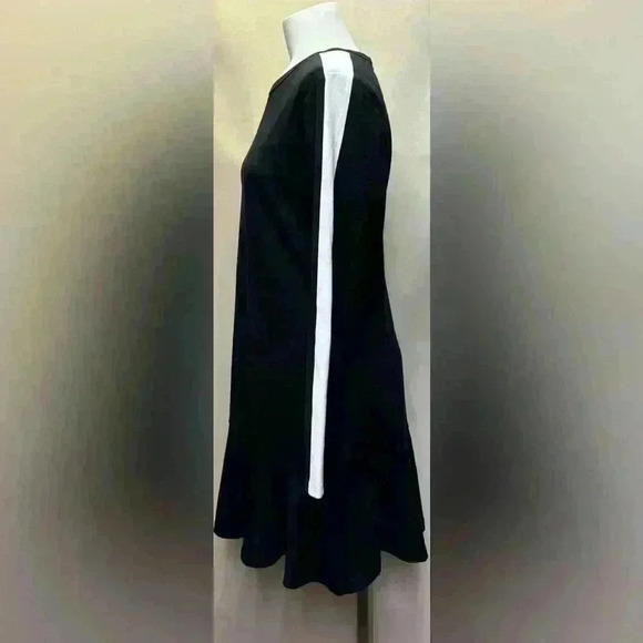MICHAEL Michael Kors Black & Off White Long Sleeve Color-block Dress Size 10 - Picture 3 of 7